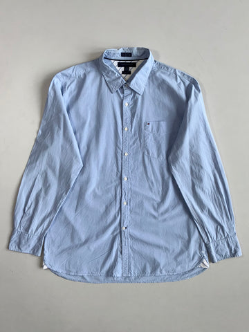 Tommy Hilfiger | Sky Blue Micro Check 80’s 2-Ply Shirt (XL)