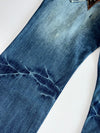Big Train Osaka Blue Patchwork Distressed Flared Jeans (W:34 |L:43 )