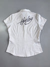 Harley-Davidson | Zip-Up Corset Top Rine Stone Logo (M)
