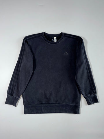 Adidas Essentials 3-Stripes Crewneck Sweatshirt – Black (M)