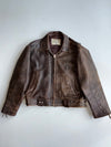 Avirex Type A-2 Distressed Brown Leather Flight Bomber Jacket (2XL)