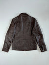 Vintage Italian Solofra Brown Leather Field Jacket women’s (XS)