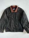 Vintage 90s London Fog Charcoal Leather Bomber Jacket – (XL)