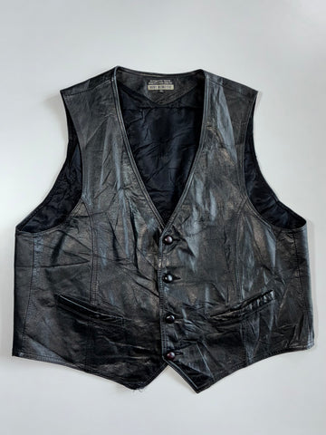 Best Kinetic Vintage Leather Biker Vest (M)