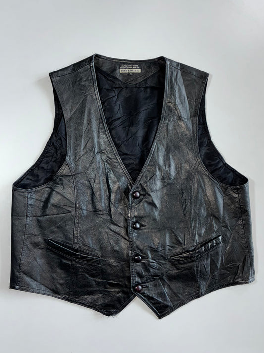 Best Kinetic Vintage Leather Biker Vest (M)