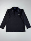 Fila Long Sleeve Polo Shirt – Black with Grey(L)