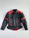JG Elleveco Red & Black Racer Leather Jacket (M/L)