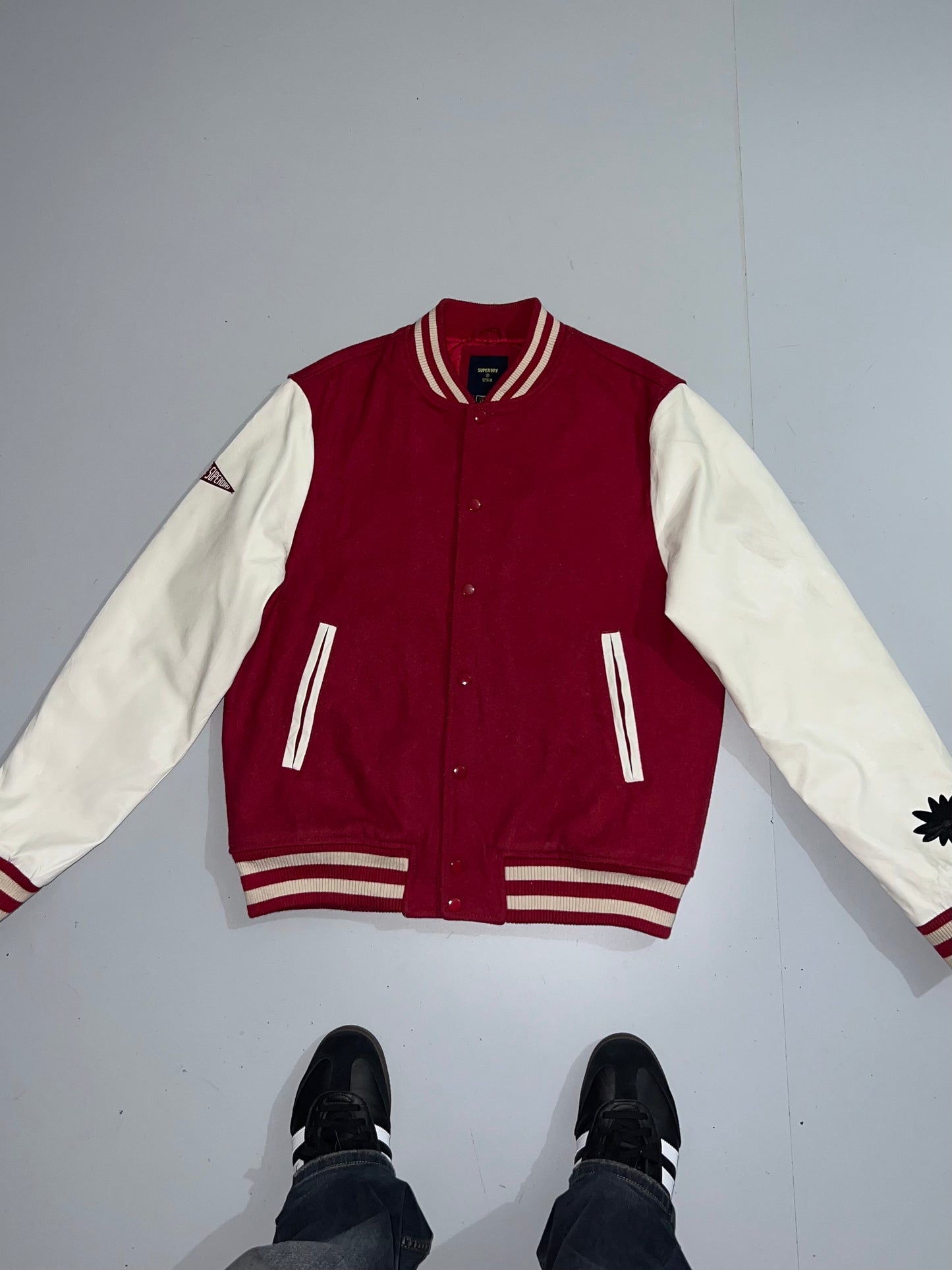 ZSUPERDRY Original Varsity Jacket (RARE) (Leather sleeve) (L)