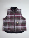 Carhartt Reversible Plaid Vest Grey/Maroon Zip front, flannel one side (XL)
