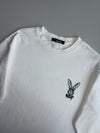 Claid Geometric Rabbit Embroidered Sweatshirt – White (S)