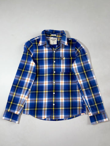 Vintage Abercrombie And Fitch Blue Yellow Plaid Shirt (S)