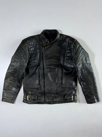 Akito Black Leather Biker Jacket (M)