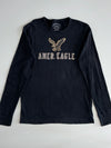American Eagle Outfitters Athletic Fit Graphic Long Sleeve – Black (M)