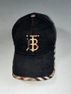 Burberry TB Monogram Vintage Check Black Baseball Cap – Made in Portugal (Adjustable)