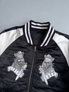 Reversible Varsity Bomber Jacket | Black & White King Embroidery (M)