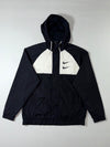 Nike Black & White Colorblock Hooded Windbreaker (XL)