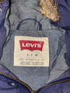 Vintage Levi's Navy Blue Fur Hood Puffer Jacket (M)