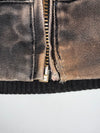 Vintage Dickies Faded Black Canvas Duck Quilted Hooded Work Jacket (XL)