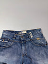 Y2K W.J8.0 Vintage Fatigues Zip Pocket Baggy Jeans – Blue (W:34) (L:43.5)