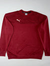 Puma Crewneck Sweatshirt – Textured Chest Panel – Dark Red / Maroon (2XL)