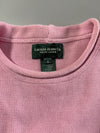 Lauren Jeans Co. Ralph Lauren | Pink Roll-Neck Cotton Knit Sweater | (M)
