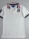 Tommy Hilfiger White "H" Crest Polo T-Shirt with Striped Collar – Youth (XXS)