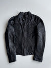 Vintage Pure Leather Biker Jacket Black Womens (S)