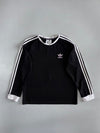 Adidas Originals | 3-Stripe Raglan Long Sleeve Tee | Black & White (M)