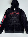 Ed Hardy by Christian Audigier Black Velour Tiger Dragon Skull Rhinestone Embroidered Zip Up Hoodie (M)
