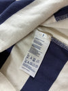 Tommy Hilfiger Women's Cream & Navy Rugby Stripe Long Sleeve Polo – (XS)
