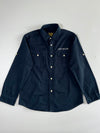 Off-Road Navy Twill Utility Shirt with Roll-Up Sleeves, (L)