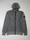 Stone Island Grey Full-Zip Hooded Sweatshirt (L)