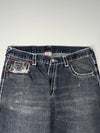 Vintage True Religion Big Stitch Black Wash Jeans (W:36) (L:43)