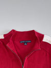 Tommy Hilfiger Quarter-Zip Knit Sweater – Red & White (M)
