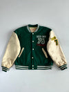 Seed Boy 76 Green Varsity Leather Sleeve Jacket (M/L)