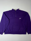 Vintage 90s Nike Purple Half Zip Sweatshirt, Made in Portugal (2XL/3XL)