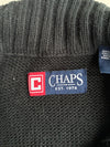 Chaps Quarter-Zip Ribbed Knit Sweater – Black (L)