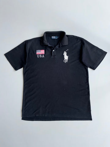 Polo Ralph Lauren Big Pony USA Flag Polo Black (XL)