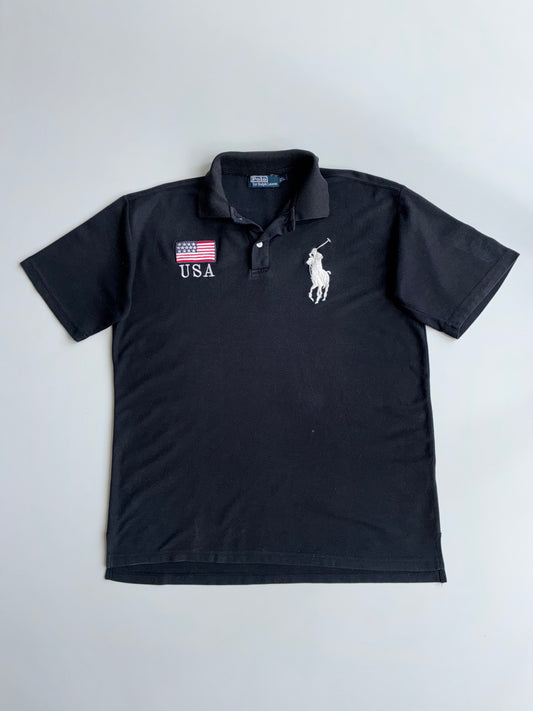 Polo Ralph Lauren Big Pony USA Flag Polo Black (XL)