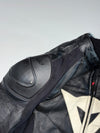 Dainese Black Leather Armoured Moto Racing Jacket Padded W/Back Hump (M)