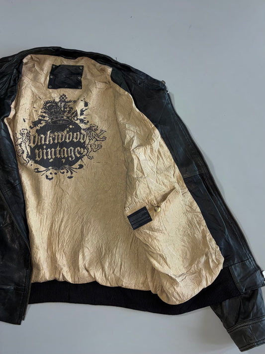Oakwool vintage Premium Original Pure Leather Jacket (L/XL)