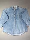 Vintage Levi's Men's Sports Light Wash Denim Shirt (2XL)