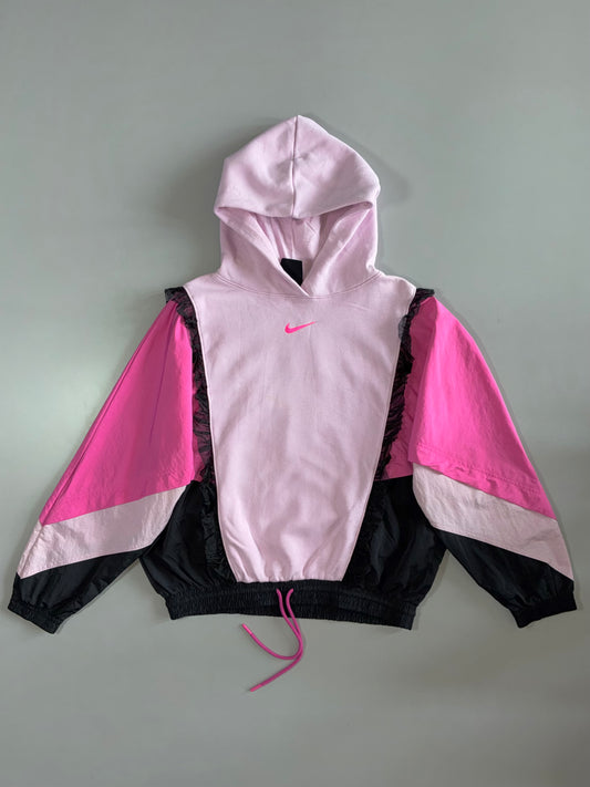 Nike Pink Colorblock Windbreaker Hoodie (M)