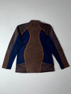 Columbia Brown & Navy Colorblock Quarter-Zip Fleece Pullover (M)