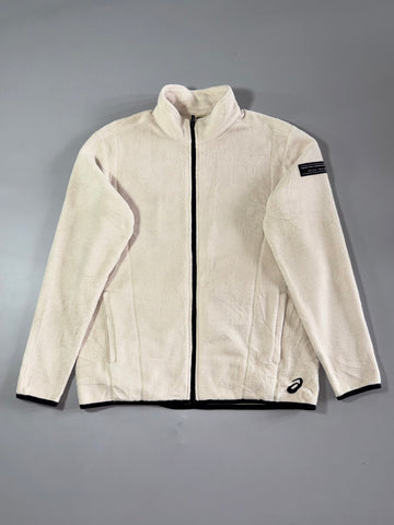 Asics "Positive/Focused" Sherpa Fleece Full-Zip Jacket – Cream (L)