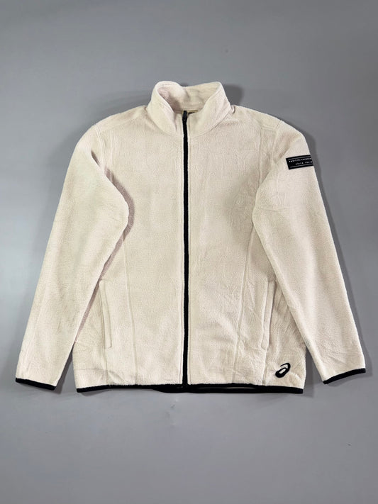 Asics "Positive/Focused" Sherpa Fleece Full-Zip Jacket – Cream (L)