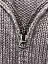 GAP Grey Heavy Knit Full-Zip Mock Neck Sweater (M)