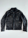 Screaming Eagle Black Leather Trucker Jacket (M)