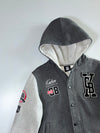 Cubox Apparel Grey Varsity Hooded Bomber (M)