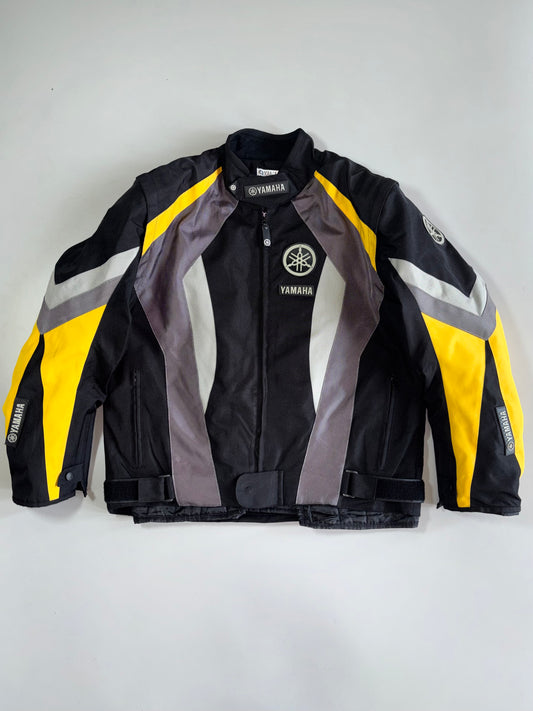 Yamaha Motorrad Vintage Textile Motorcycle Paded Jacket With Detachable Arm (XL)